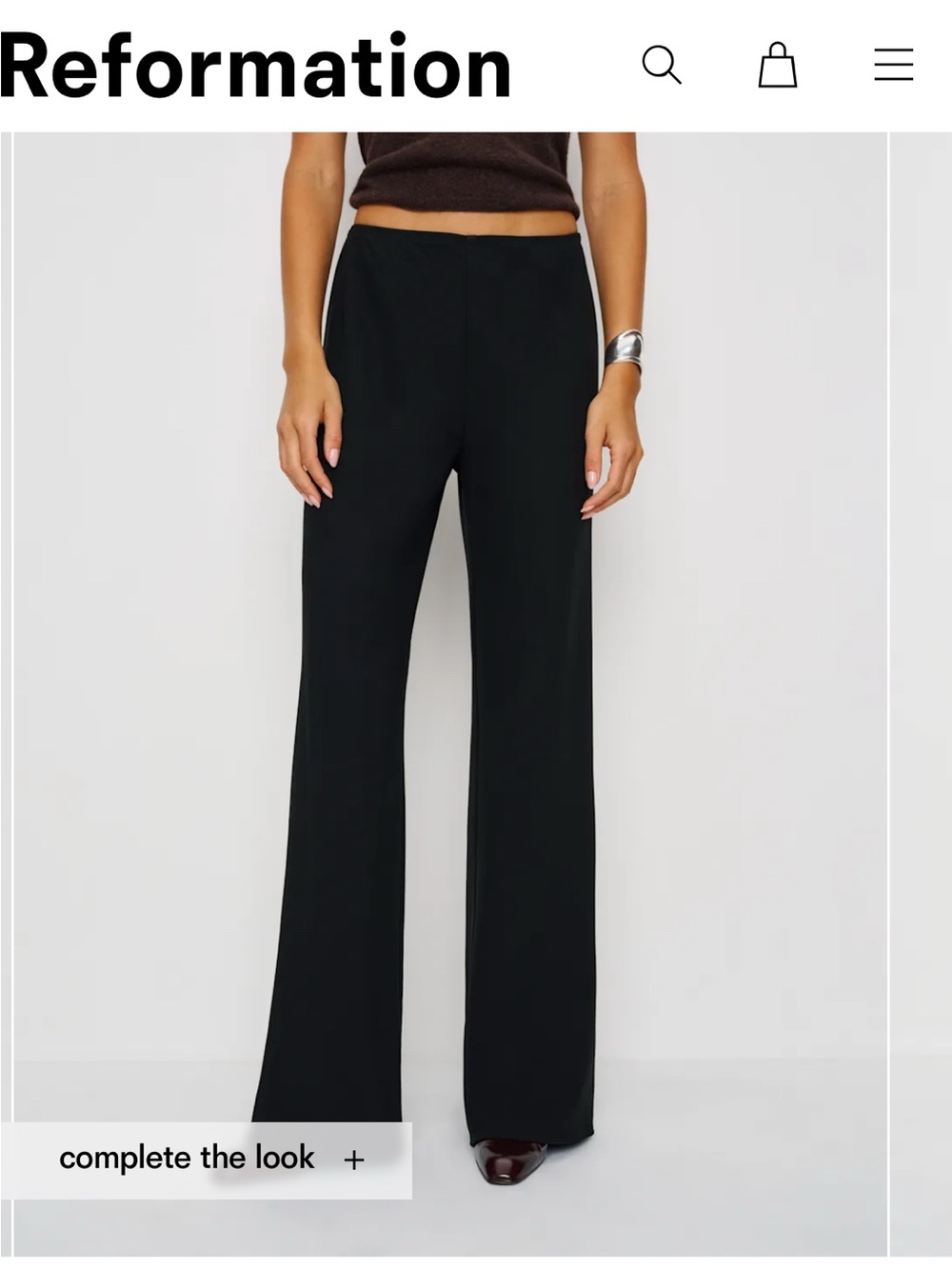 Reformation Gale Mid Rise Pant — Black NWT - Picture 2 of 8